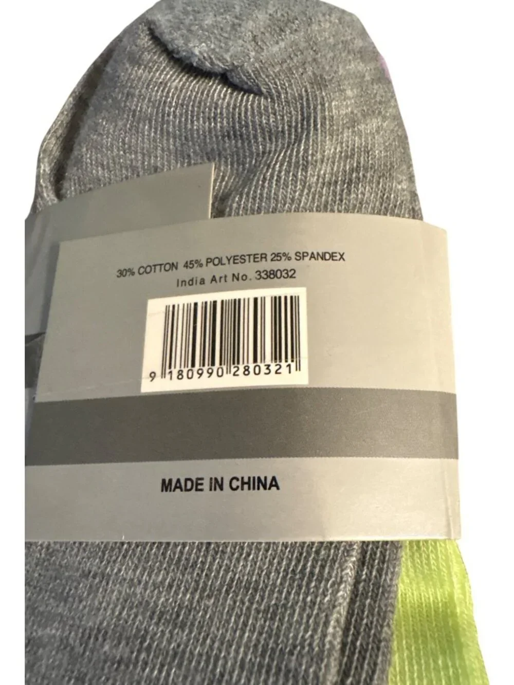 Womens Frenchic Fancy Designer Ankle Sock 9-11 Multi-Pack Gray Purple Lime Green